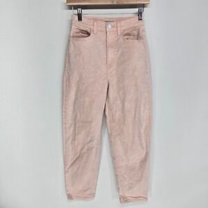 Current Elliott Tapered Jeans Womens 23 Barrel Pink High Rise Denim Pante